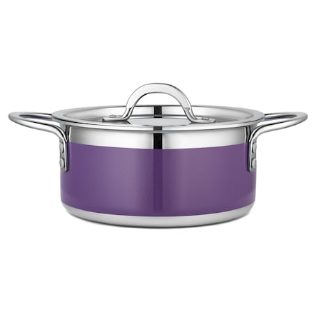 Bon Chef Country French 2 Pot W/Cover 7-3/4 Dia X 3-1/2H 2 Qt 9 Oz - Purple 71300-CF2-P